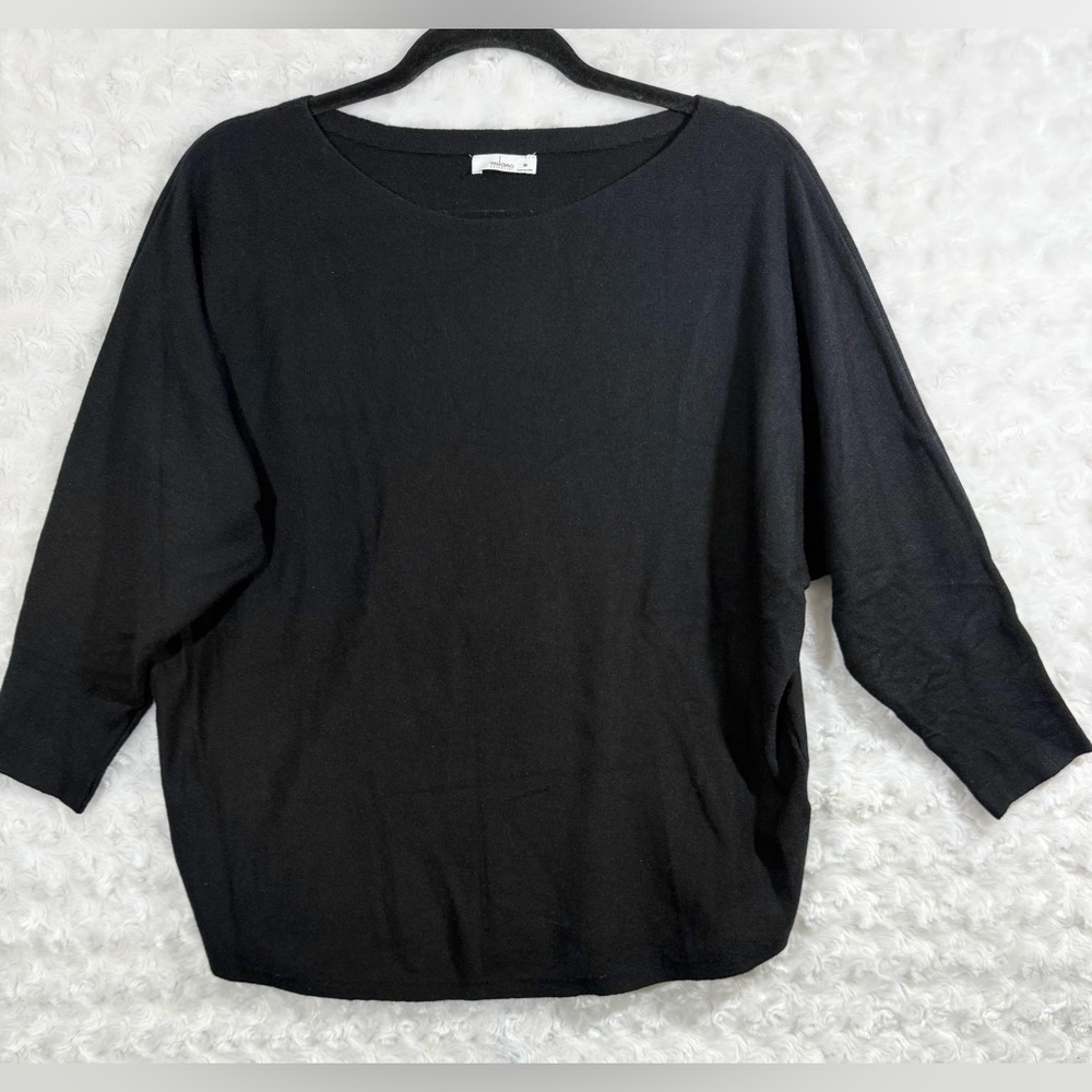 Milano Essential Women’s Size M Black Long Sleeve‎ Boat Neck Top